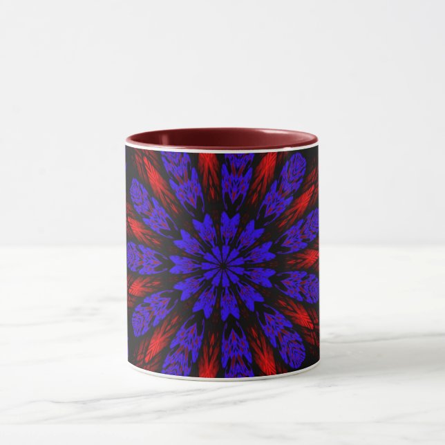 Mandala Géométrique Rosette Rétro Hippie Mug (Centre)