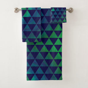 Mandala géométrique triangle vert bleu