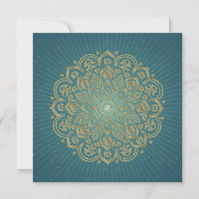 MANDALA GoldenRosette - Carte de voeux, Invitation (Devant)