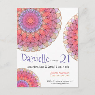 Mandala, invitation de fête d'anniversaire