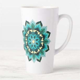 Mandala Motif 02 en aqua Latte Mug