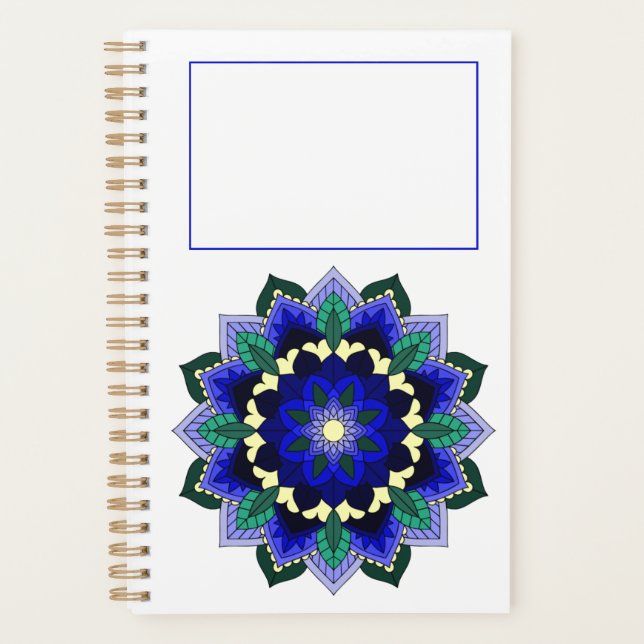 Mandala Motif 02 en bleu foncé (Devant)