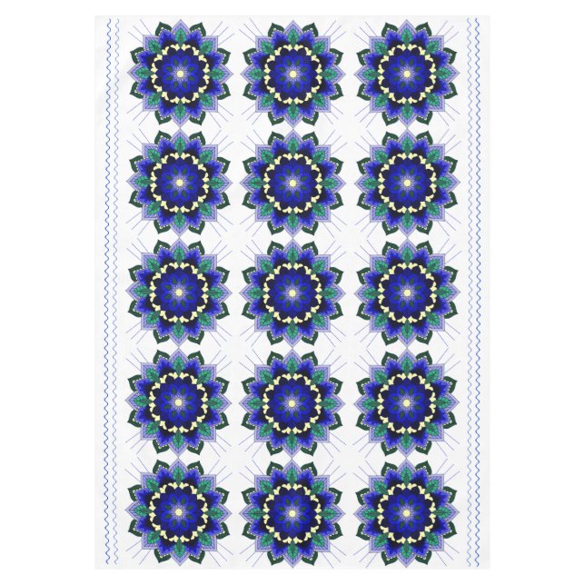 Mandala Motif 02 en bleu foncé Nappe (Devant)