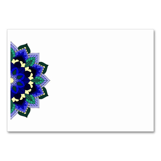 Mandala Motif 02 en bleu foncé Numéro de table (Devant)