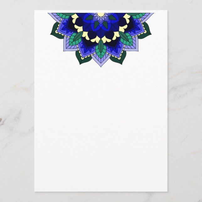 Mandala Motif 02 en bleu foncé Programme (Devant)