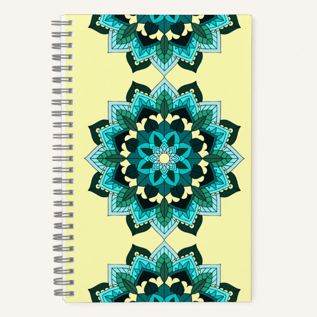 Mandala Motif 02 en Carnet aqua (Recto)