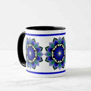Mandala Motif 02 en Mug bleu foncé