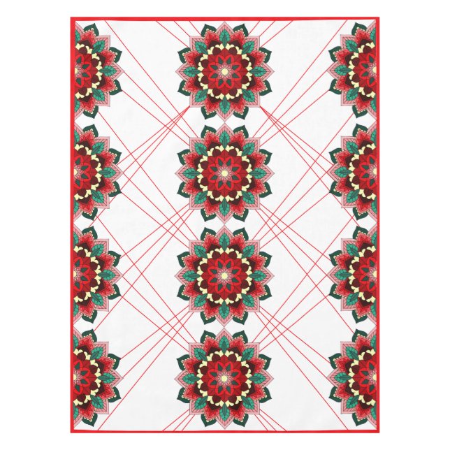 Mandala Motif 02 en nappe rouge (Devant)