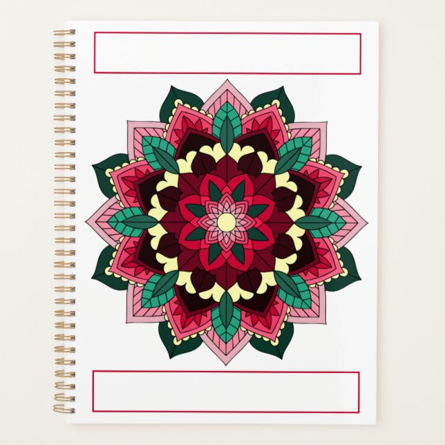 Mandala Motif 02 en rose profond (Devant)