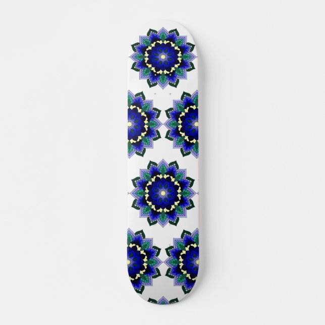 Mandala Motif 02 en skateboard bleu foncé (Devant)