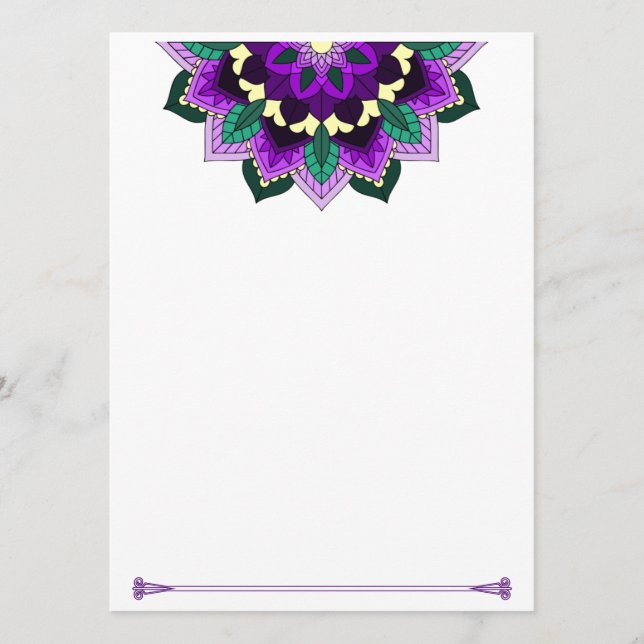 Mandala Motif 02 en violet Menu (Devant)