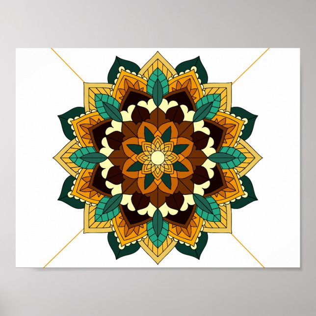 Mandala Motif 2002 en affiche jaune & brun (Devant)