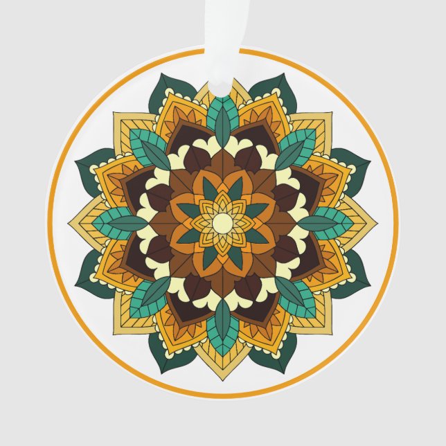 Mandala Motif 2002 en jaune et bronzette (devant)