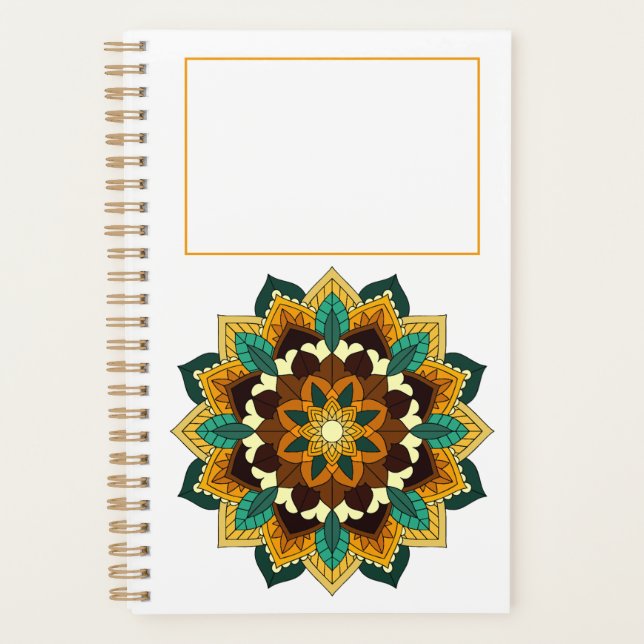 Mandala Motif 2002 en jaune et bronzette (Devant)