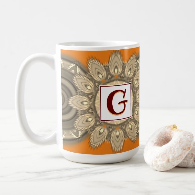 Mandala motif de la grande tasse de café initiale  (Avec donut)