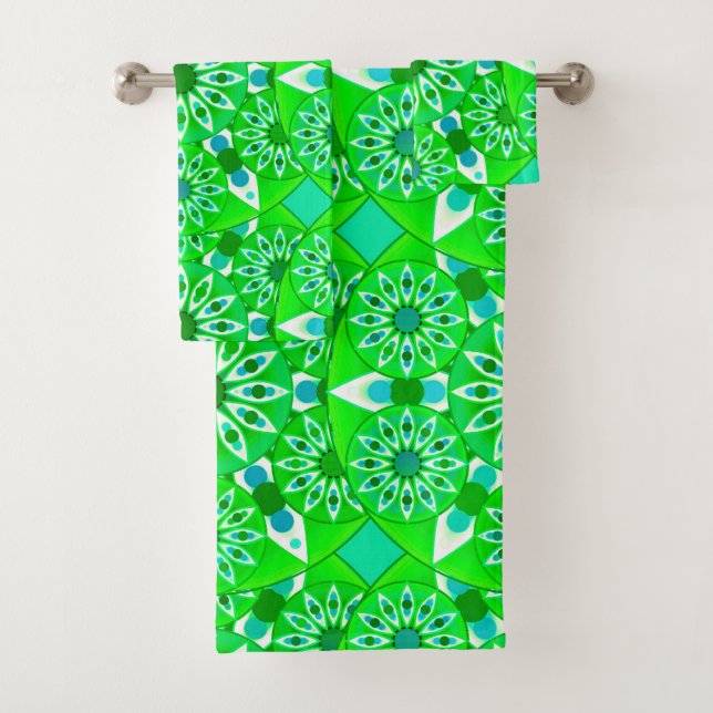 Mandala Motif, Emerald Green et Peacock (En situation)