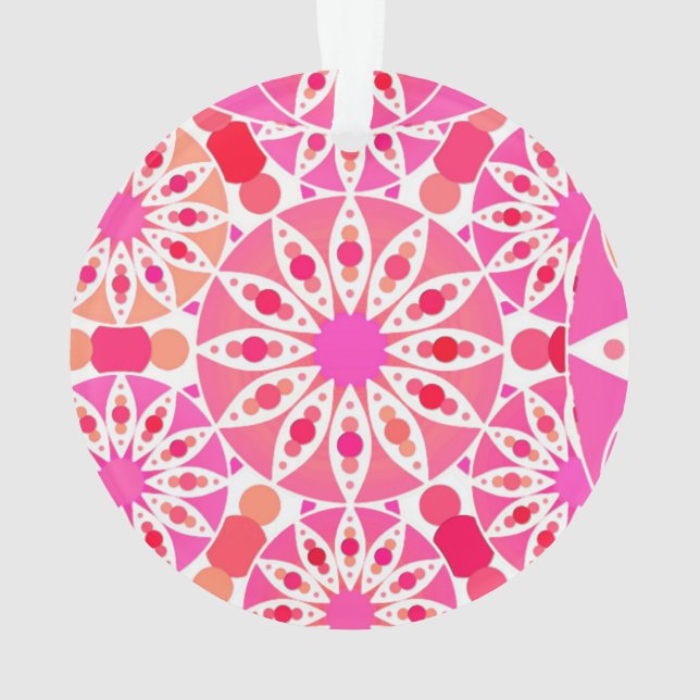 Mandala motif, tons rose et corail (dos)