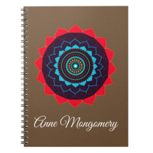 Mandala, Nom Personnalisé Carnet Spiral