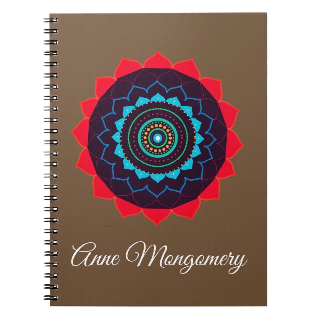 Mandala, Nom Personnalisé Carnet Spiral (Devant)