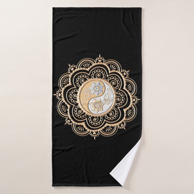 Mandala or et argent (Serviette de bain)