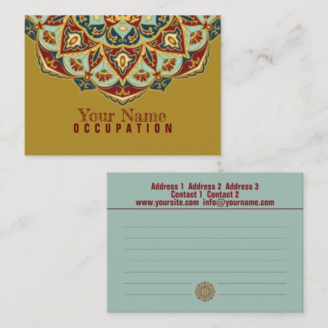 Mandala oriental - Carte de visite (Devant / Derrière)