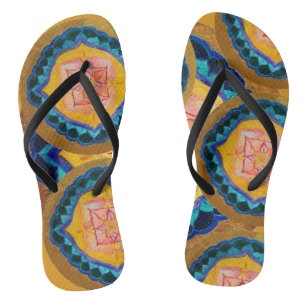 Mandala peint à la main paire de tongs