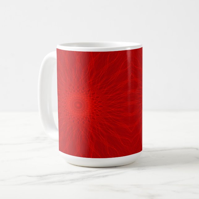 Mandala rouge - 15 oz. Mug (Devant gauche)