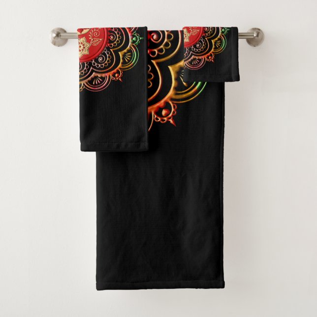 Mandala rouge et or (En situation)
