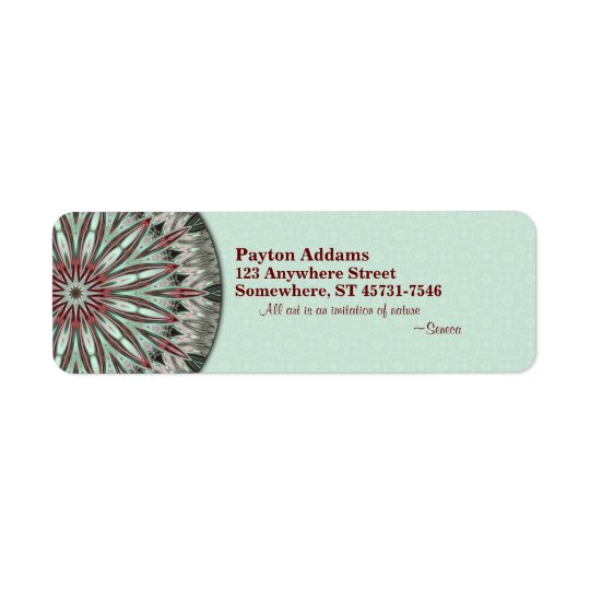 Mandala simple de beauté - étiquette de adresse de
