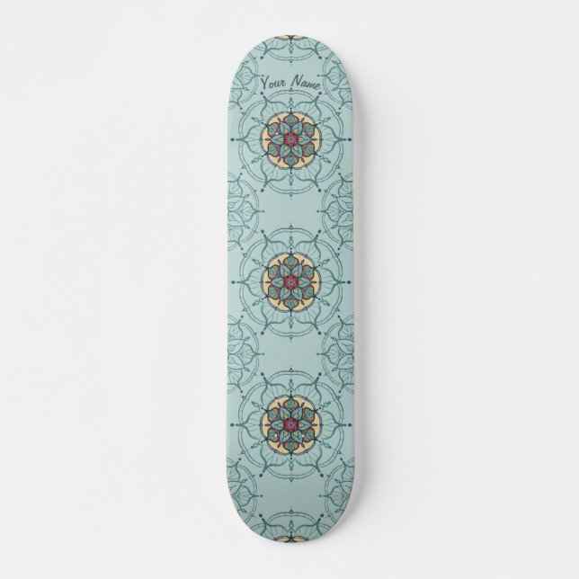 Mandala Skateboard avec votre nom (Devant)