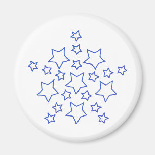 Mandala Star des étoiles motif, en bleu, magnet