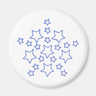 Mandala Star des étoiles motif, en bleu, magnet
