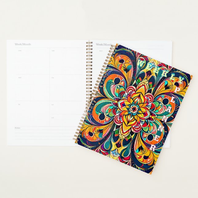 Mandala Symphonie des couleurs – Floral psychédéli (Devant avec enveloppe)
