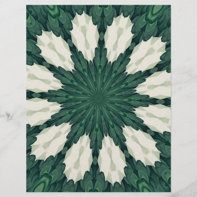 Mandala Tropical Sacramento Green et Silver Leaf. (Devant)