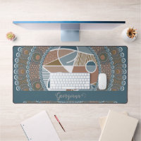 Mandala Turquoise personnalisé et or Abstrait Acce
