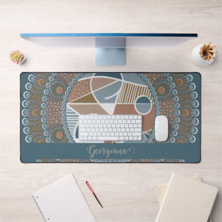 Mandala Turquoise personnalisé et or Abstrait Acce