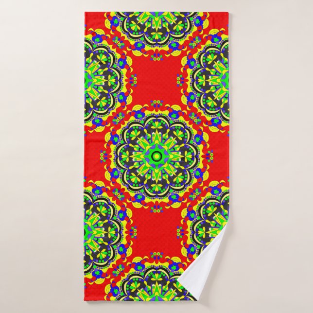mandala vintage tribal seamless pattern illustrati (Serviette de bain)