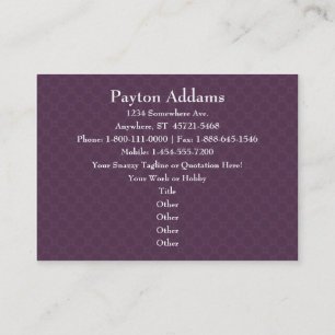 Mandala violet de pétales - carte de visite