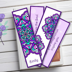 Mandala violet et Signets de devis inspirants