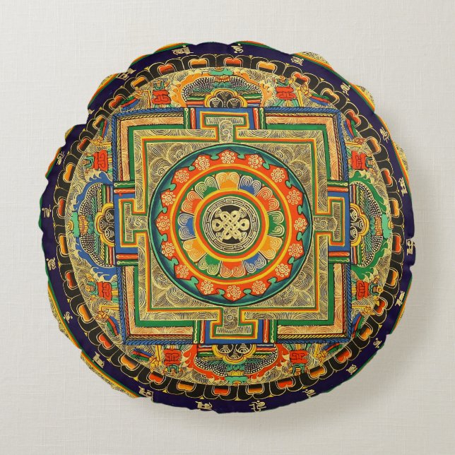Mandala Yoga Round Coussin (Devant)