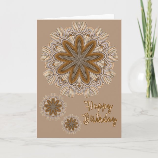 Mandalas Anniversaire Carte de voeux pliée (Devant)
