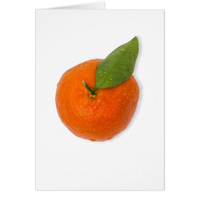 Mandarin avec feuille verte (Devant)