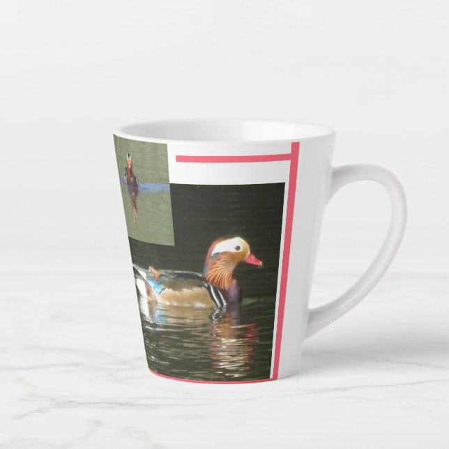 Mandarin Canard Collage Latte Mug (Droite)