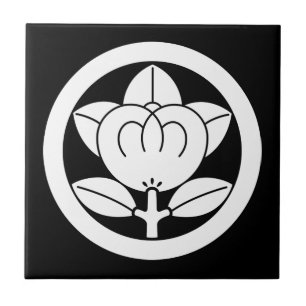 Mandarin orange dans un cercle carreaux en céramiq