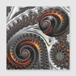 Mandelbrot argent et orange avec carte sphérique