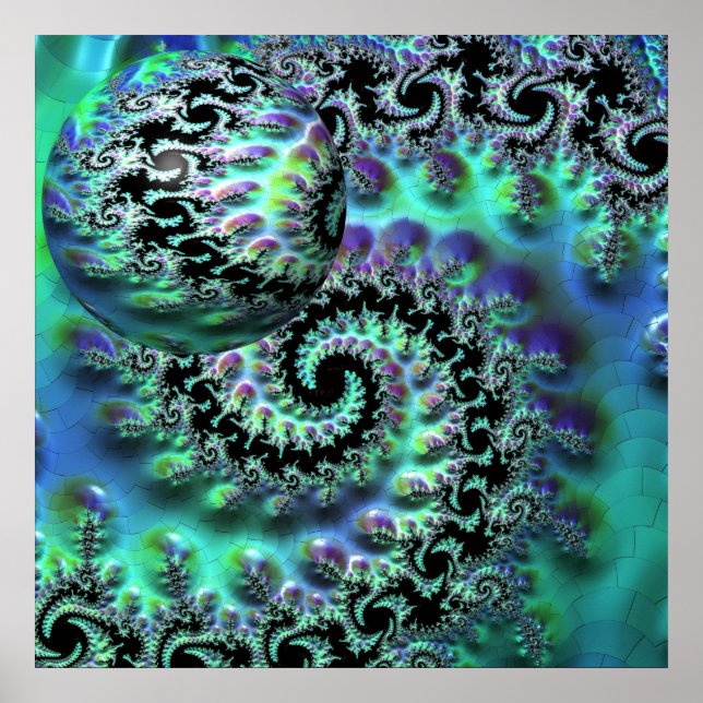 Mandelbrot Discovery with Sphere Poster (Devant)