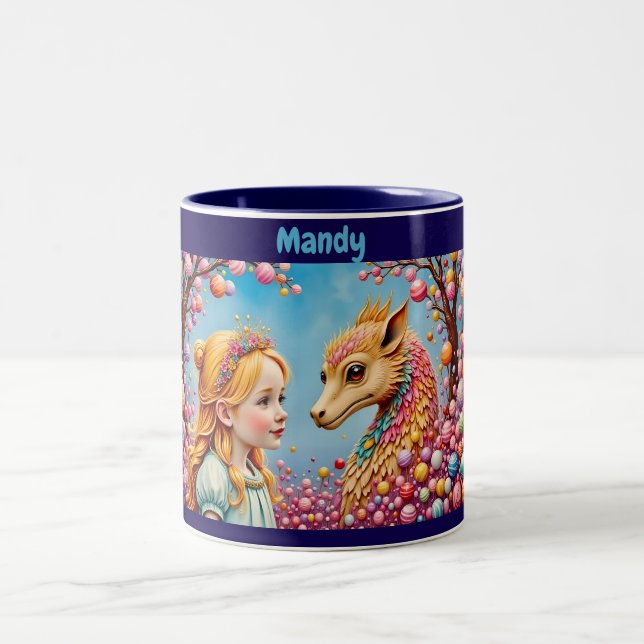 MANDY ~ Girl and Baby Dragon ~ Mug (Centre)