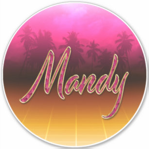 Mandy Prénom Golden Pink Autocollants