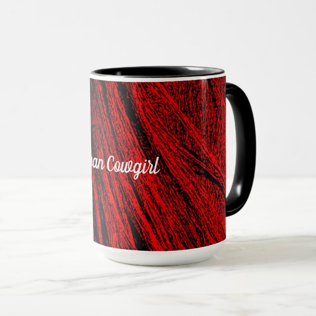 Mane de Cheval Rouge Mug de café Abstrait (Devant droit)