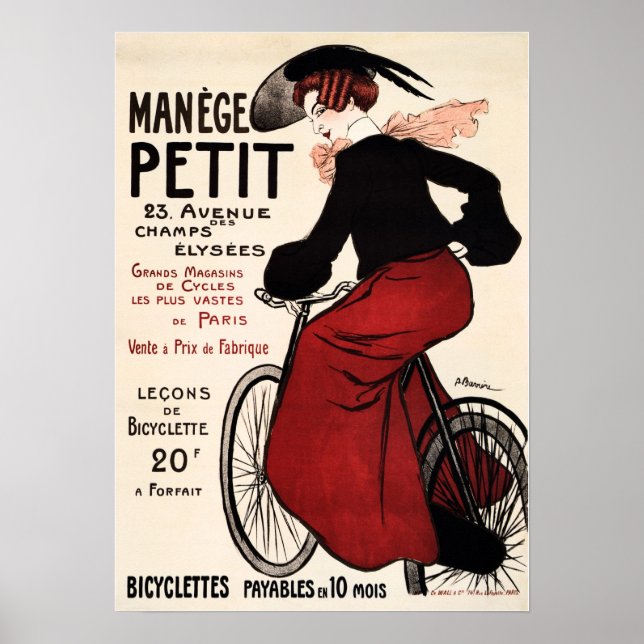 Manege Petit Bicycles Affiche publicitaire Vintage (Devant)
